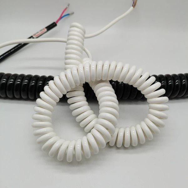 white spiral cables