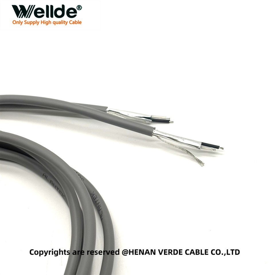 2 core 22AWG aluminum foil shielded control cable